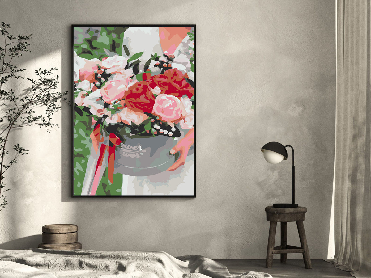 Pictura pe numere - Flowers in the Box 4600