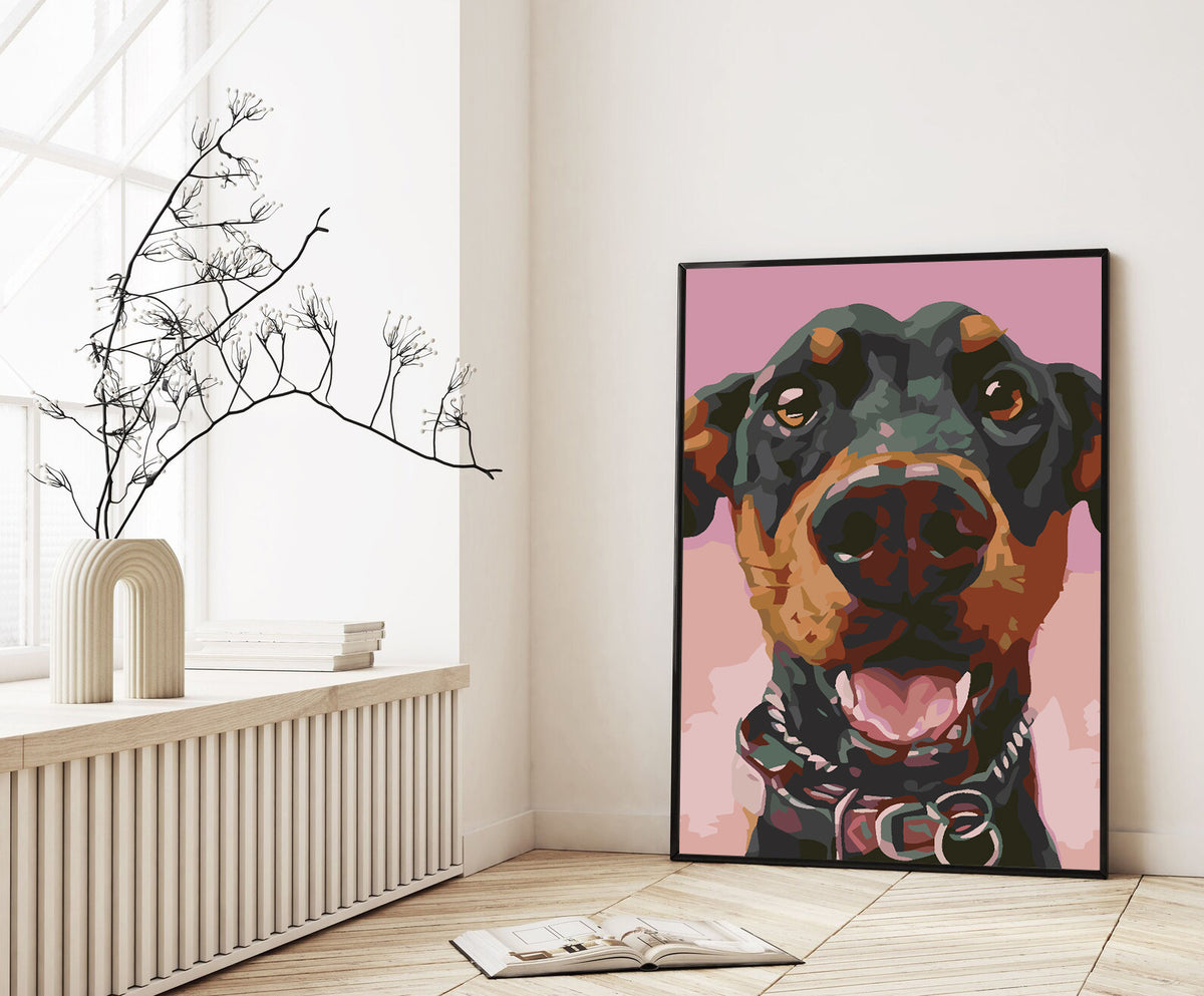 Pictura pe numere - Caine Portret 4604