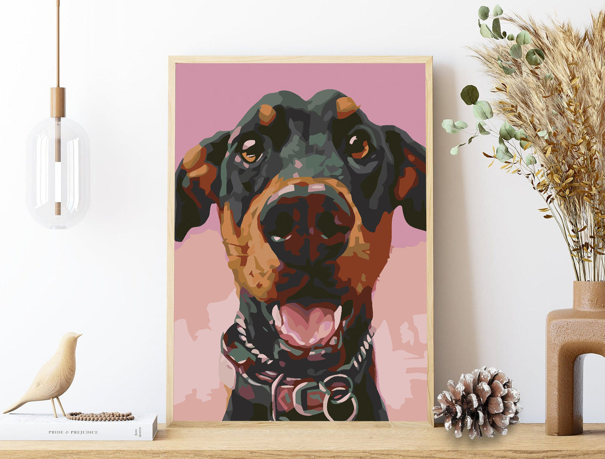 Pictura pe numere - Caine Portret 4604