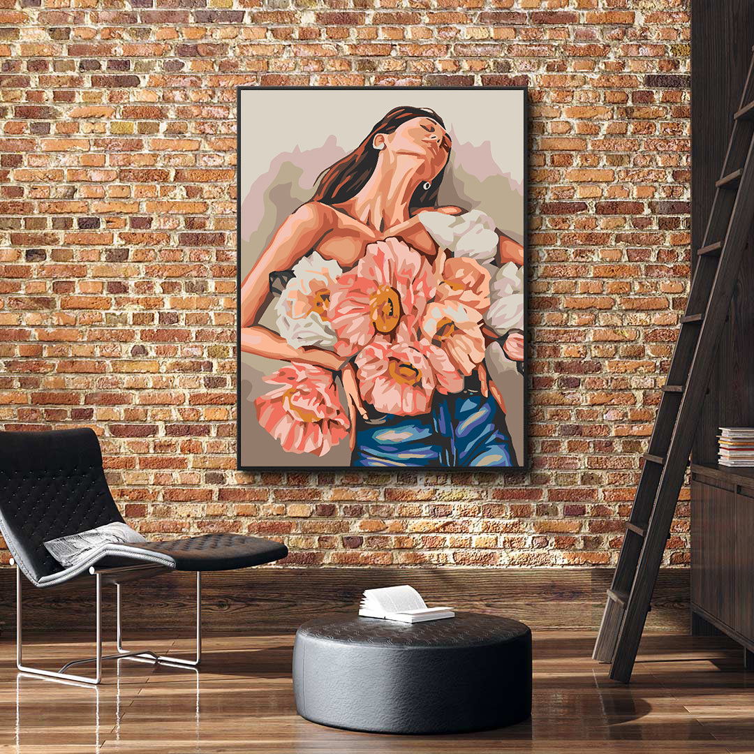 Paint by numbers - Girl with Flowers 4605