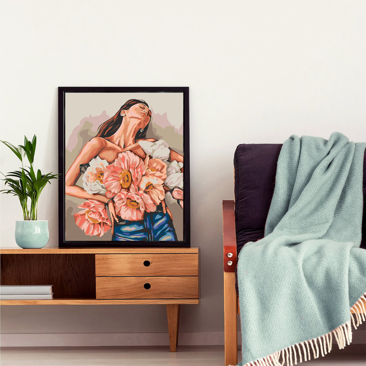 Paint by numbers - Girl with Flowers 4605