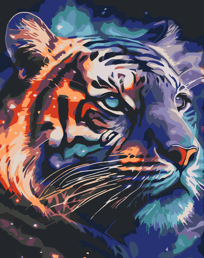 Painting by numbers - Tiger Portrait 4609