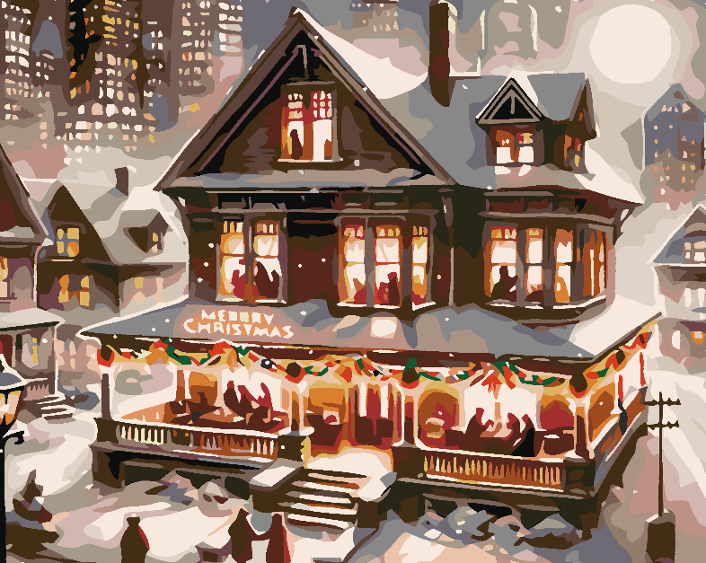 Paint by numbers - Winter House 4623