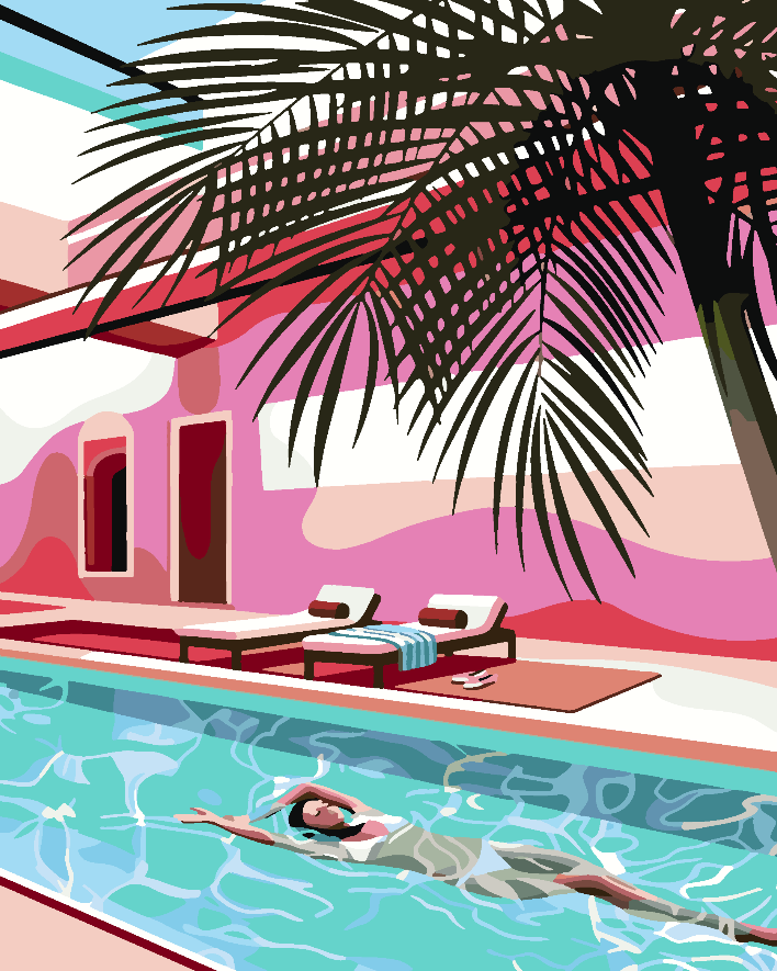 Painting by numbers - Summer Pool 4635