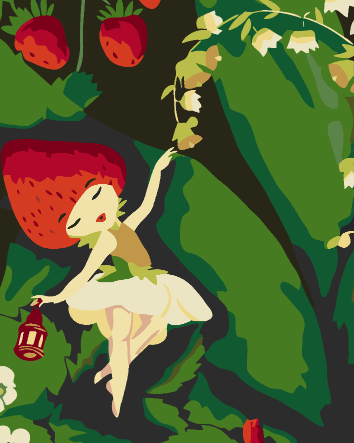 Paint by numbers - Little Girl with Strawberry 4643