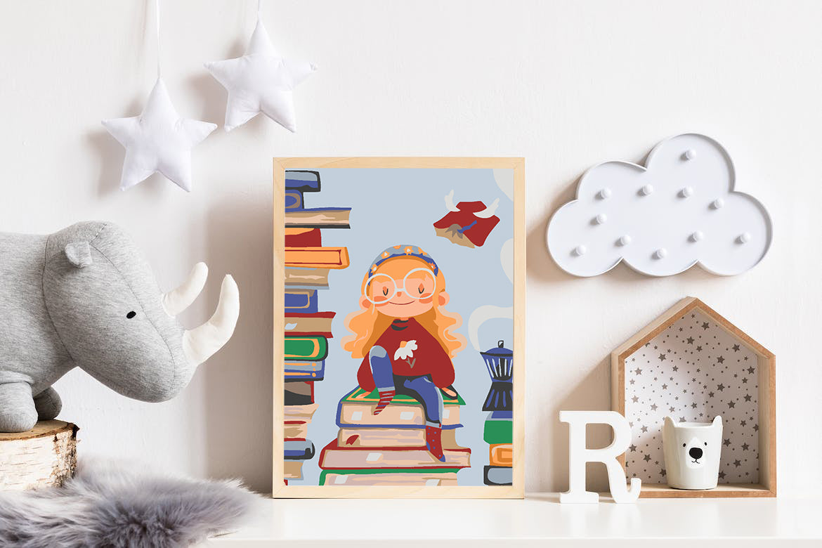 Paint by numbers - Little Girl with Books 4644