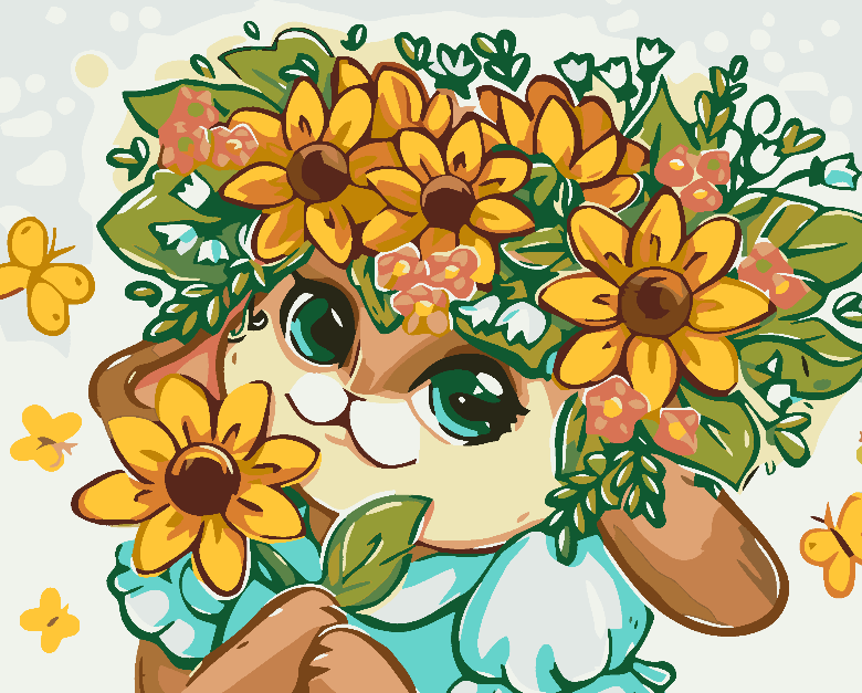 Paint by numbers - Bunny with Flowers 4647