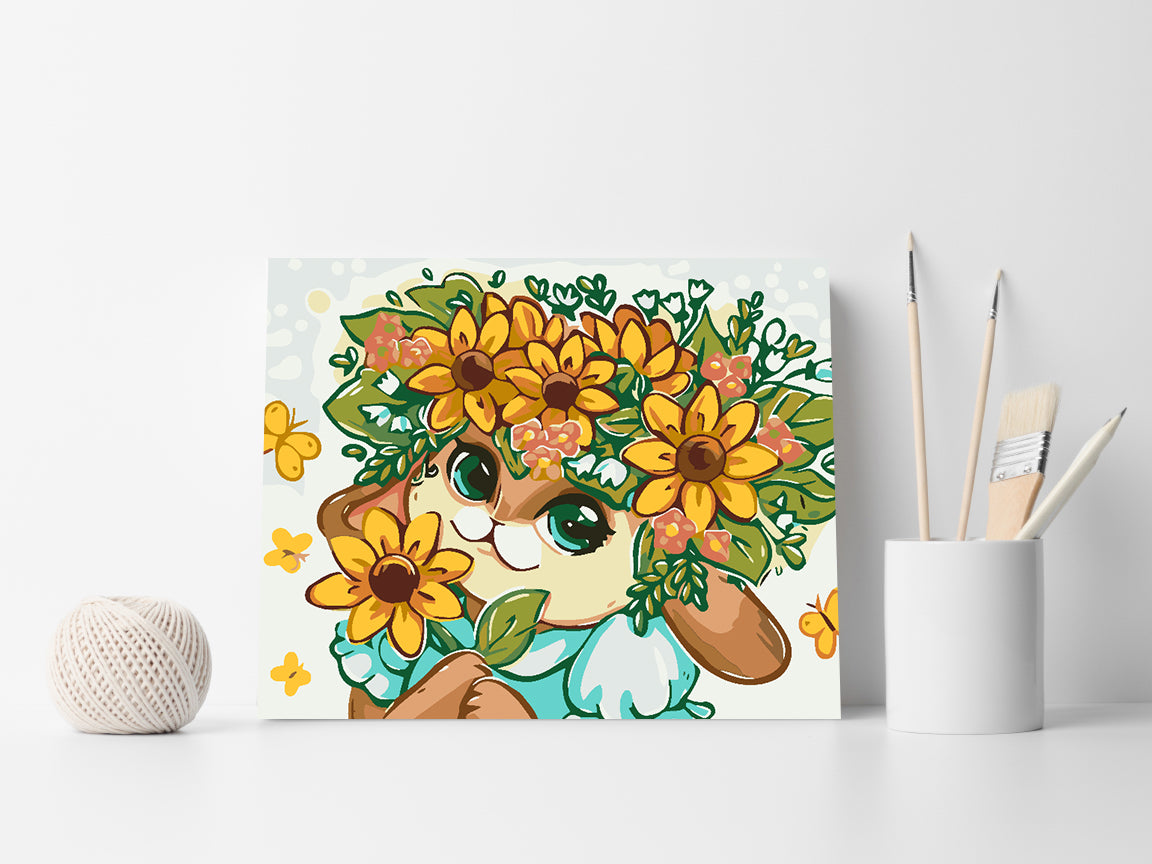 Paint by numbers - Bunny with Flowers 4647