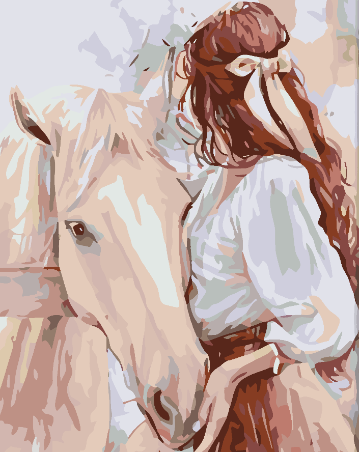 Paint by numbers - Girl with a Horse 4655