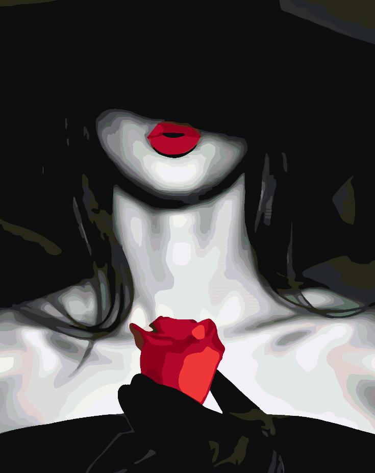 Paint by numbers - Woman and Red Rose 4669