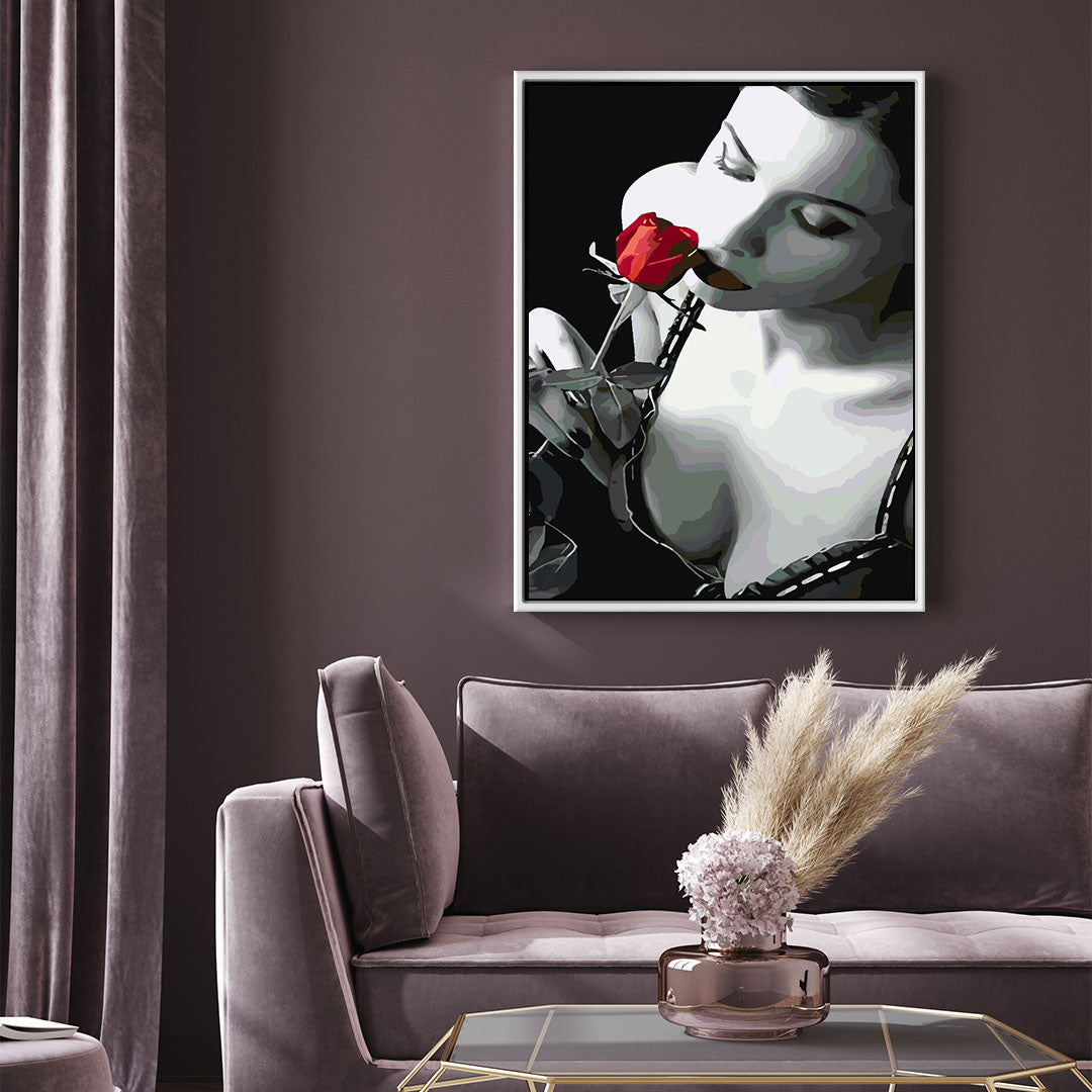 Paint by numbers - Woman and Red Rose 4670