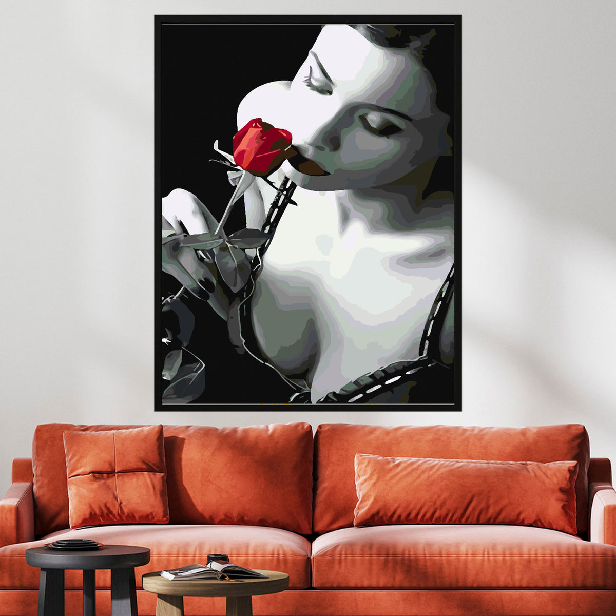 Paint by numbers - Woman and Red Rose 4670