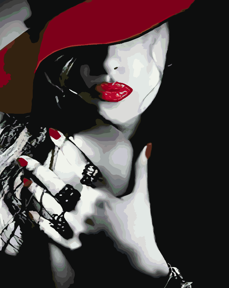 Paint by numbers - Woman with Red Lips 4672