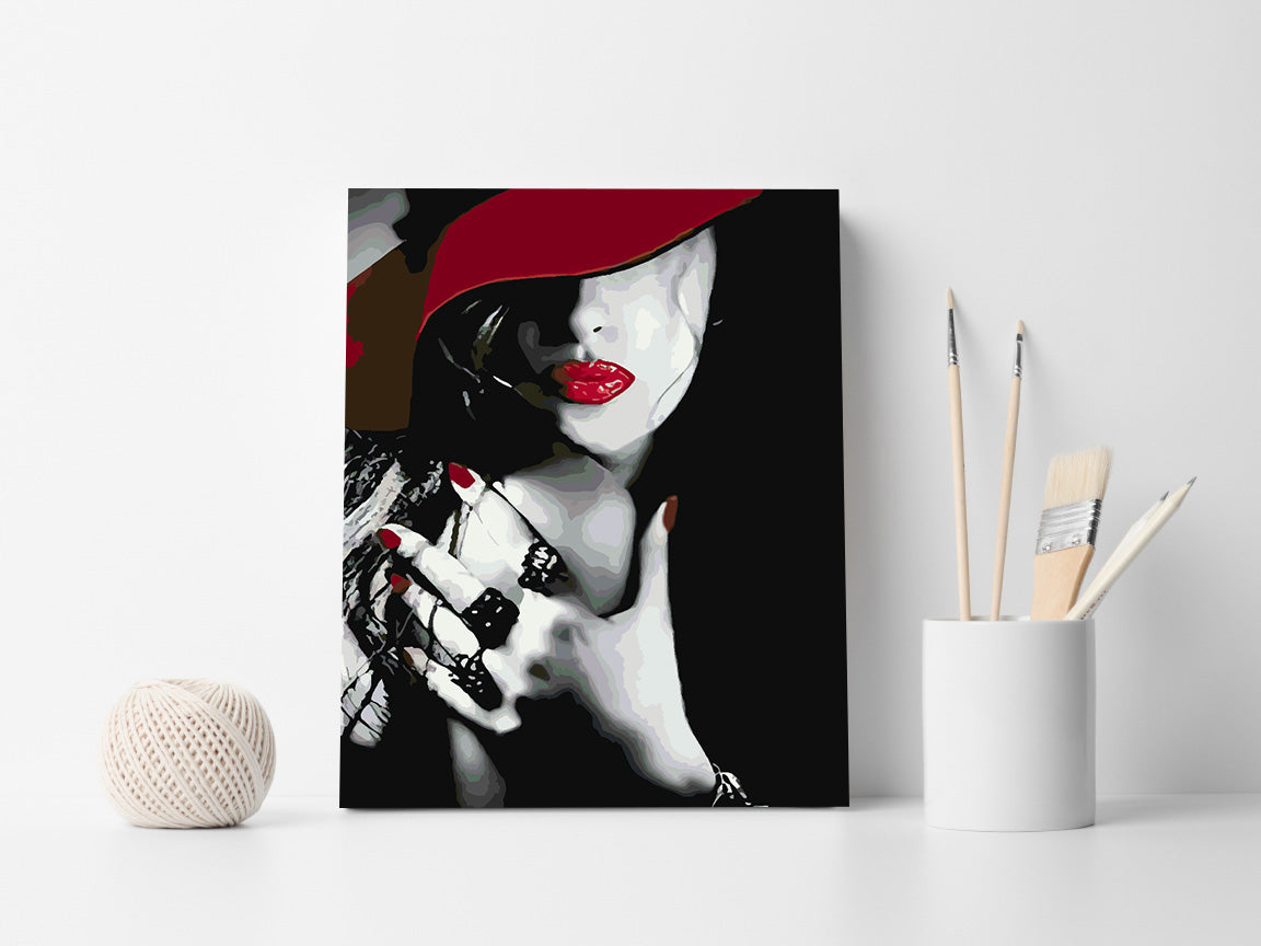 Paint by numbers - Woman with Red Lips 4672