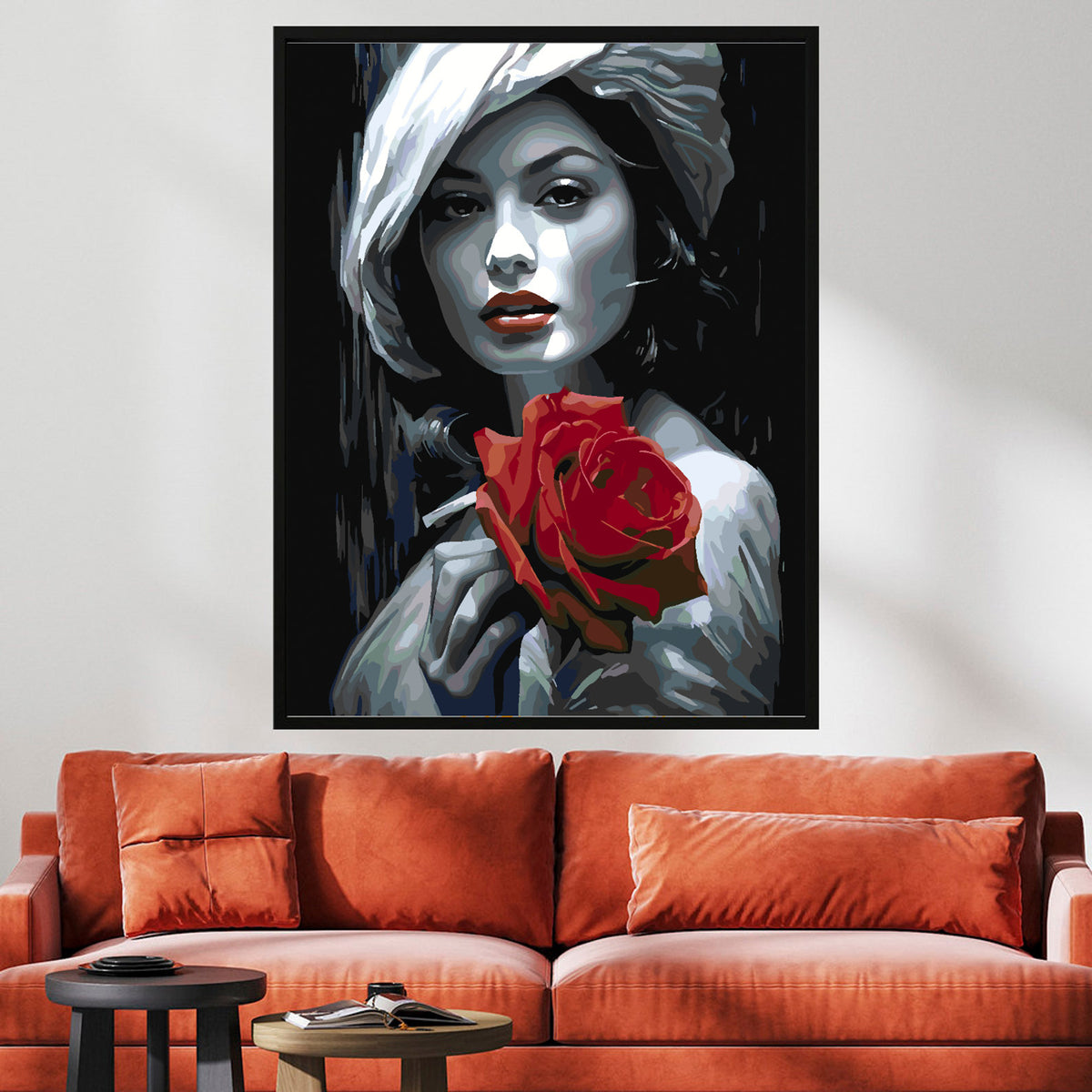 Paint by numbers - Woman with Red Rose 4673