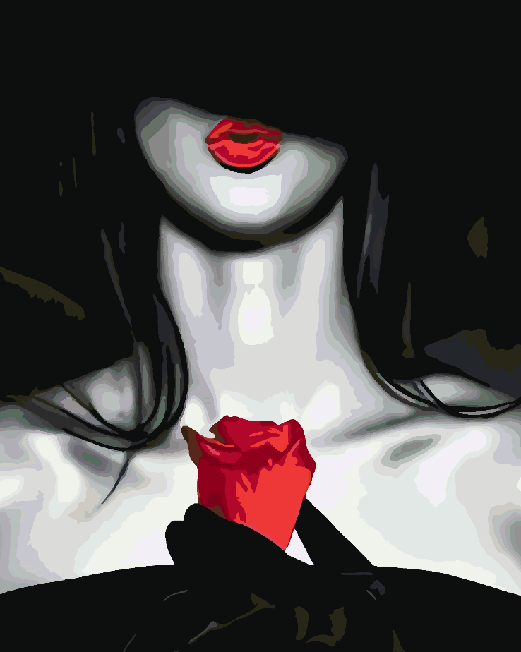 Paint by numbers - Woman with Red Rose 4674