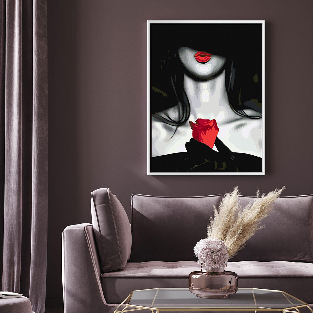 Paint by numbers - Woman with Red Rose 4674