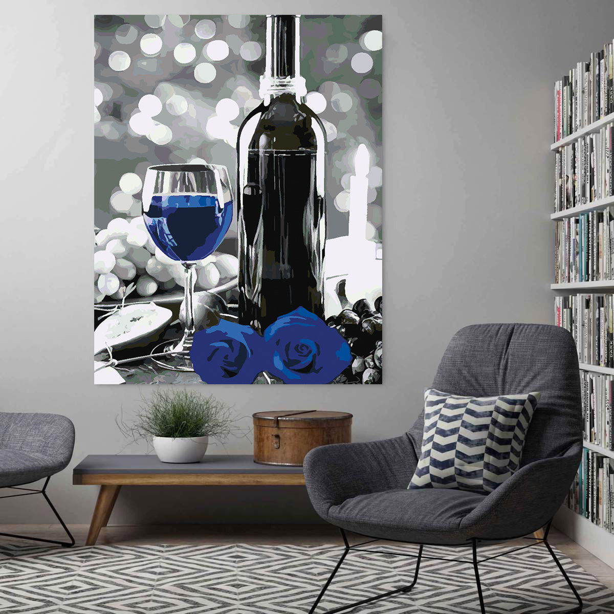 Paint by numbers - Wine Bottle and Flowers 4690
