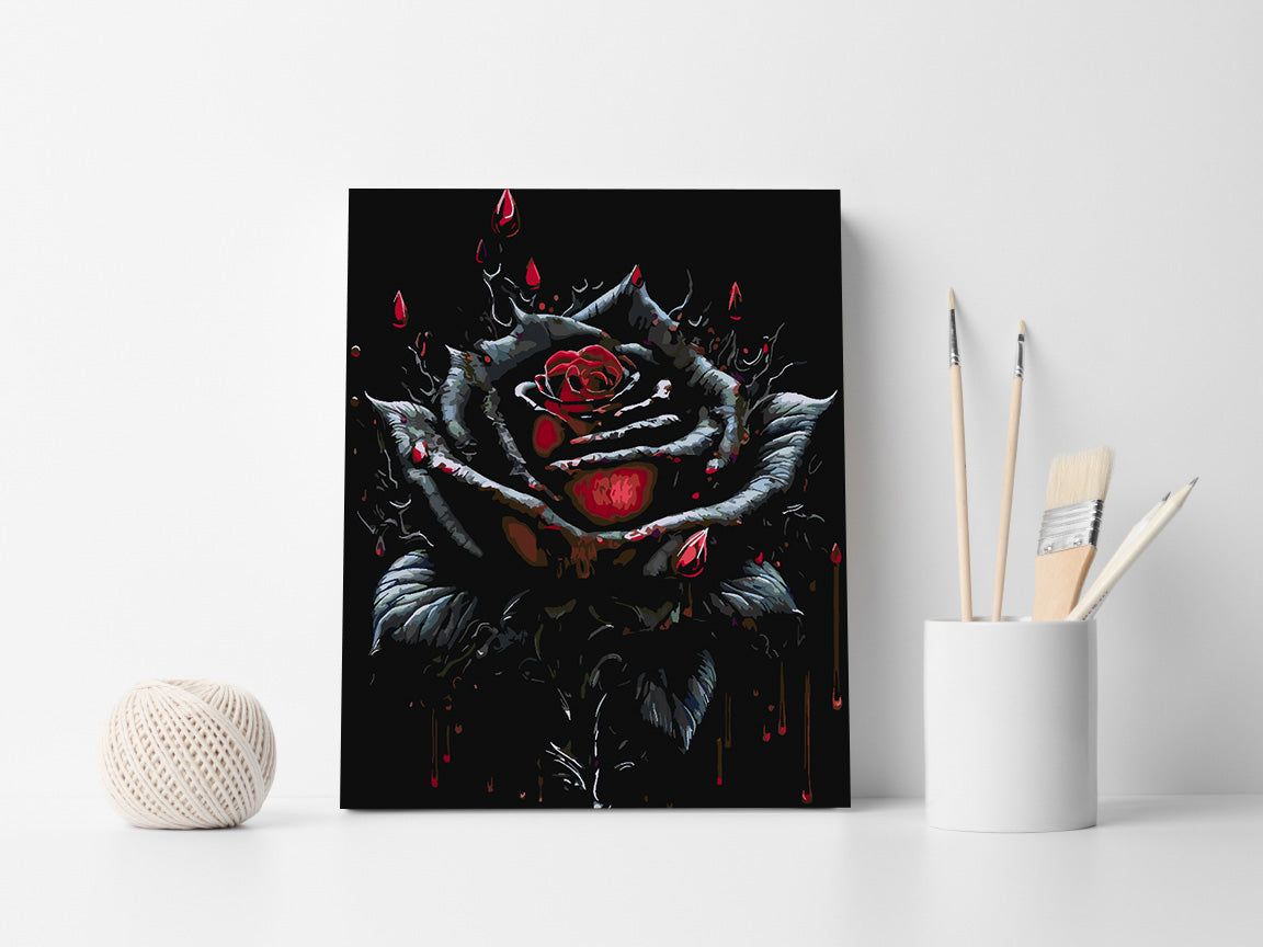 Pictura pe numere - Trandafir Negru 4694