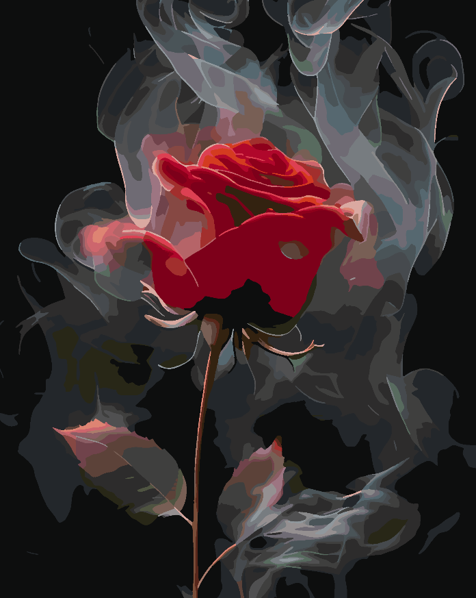 Paint by numbers - Red Rose 4695