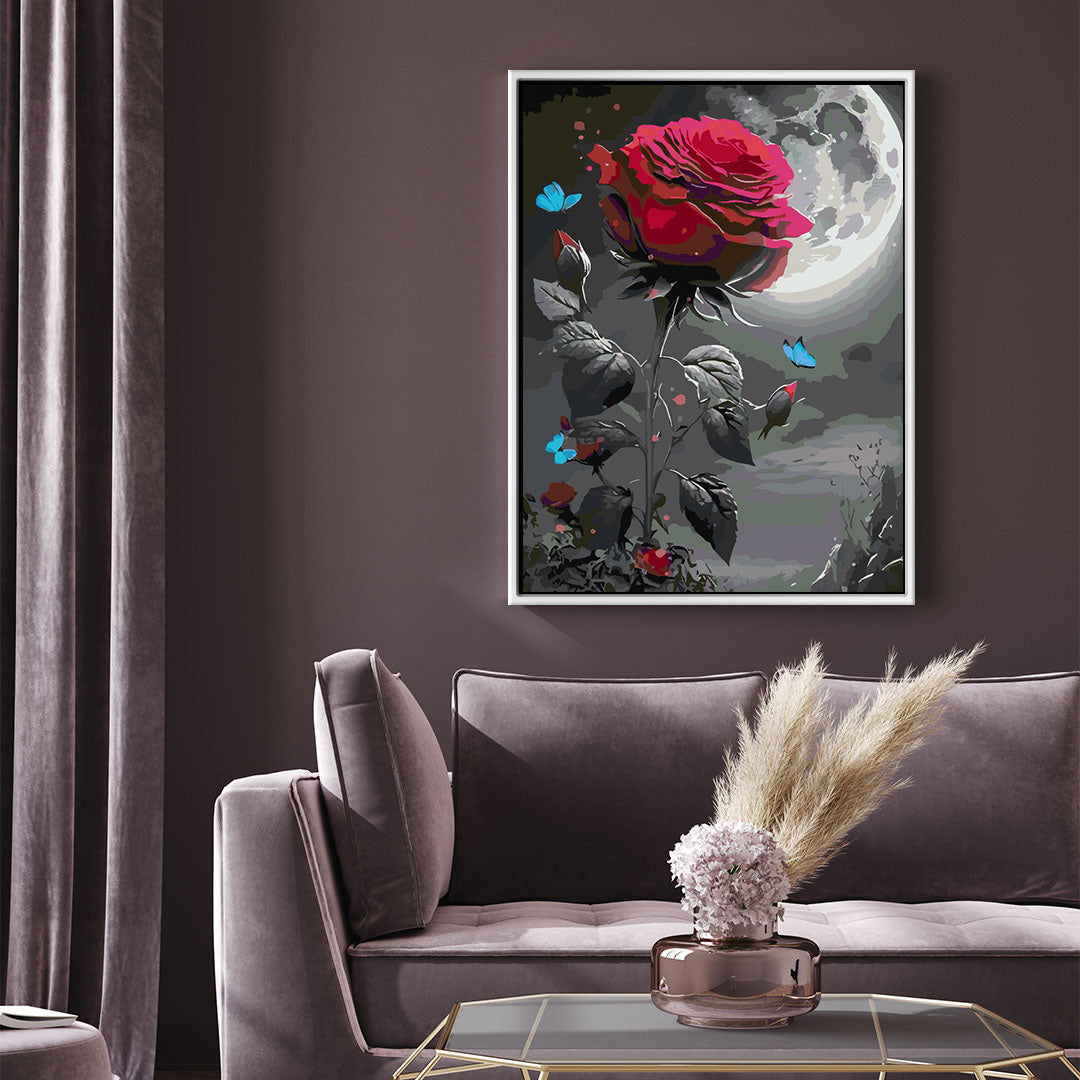 Paint by numbers - Red Rose and Butterfly 4697
