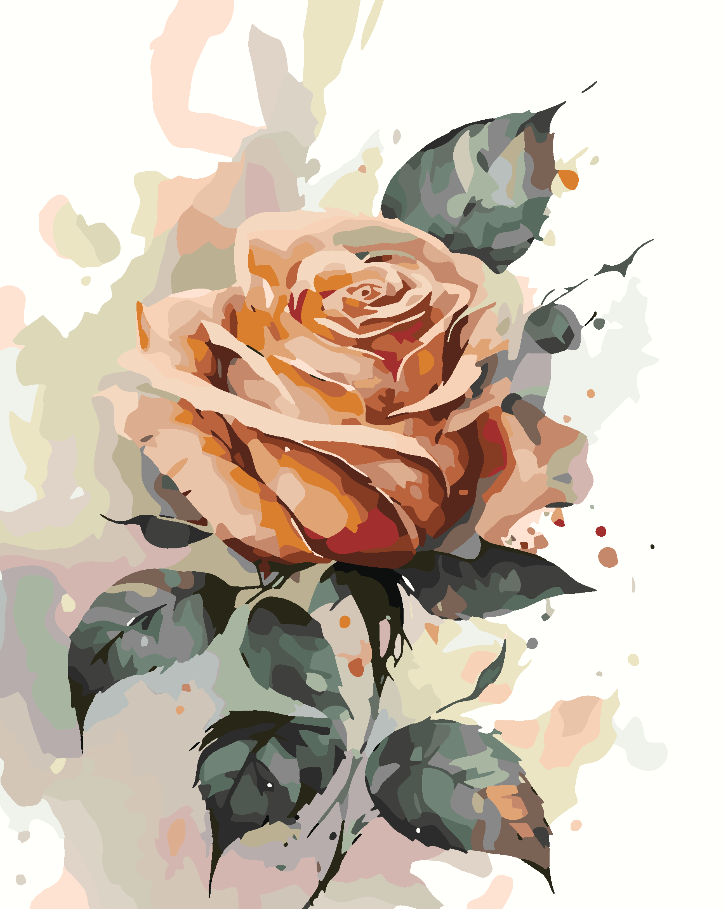 Paint by numbers - Orange Rose 4699