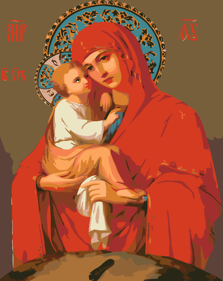 Painting by numbers - Icon of the Mother of God of Pochaev 4722