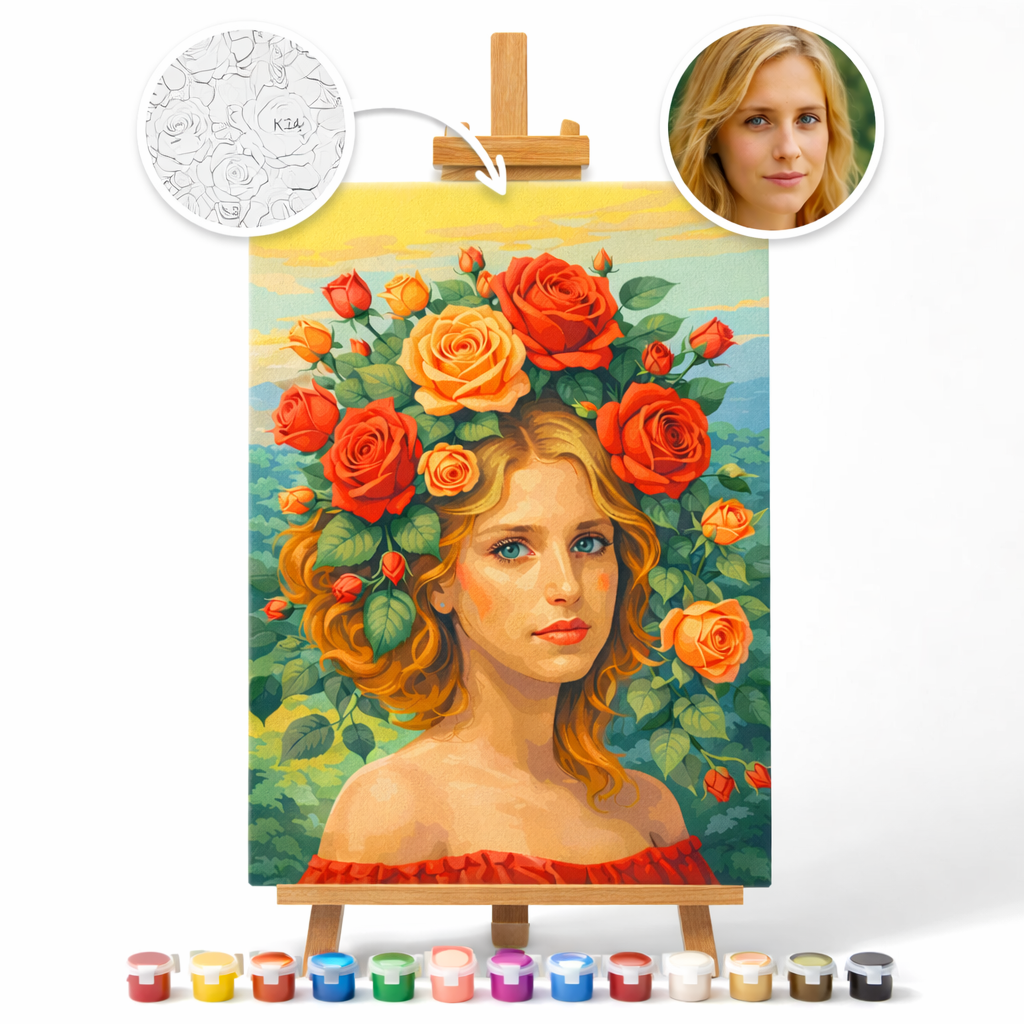 Персонализирана картина по номера – FlowerHead