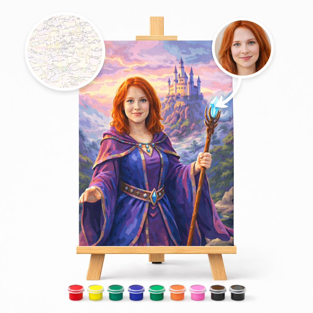 Pictura Personalizata pe Numere – Vrajitoarea Cristalului de Azur