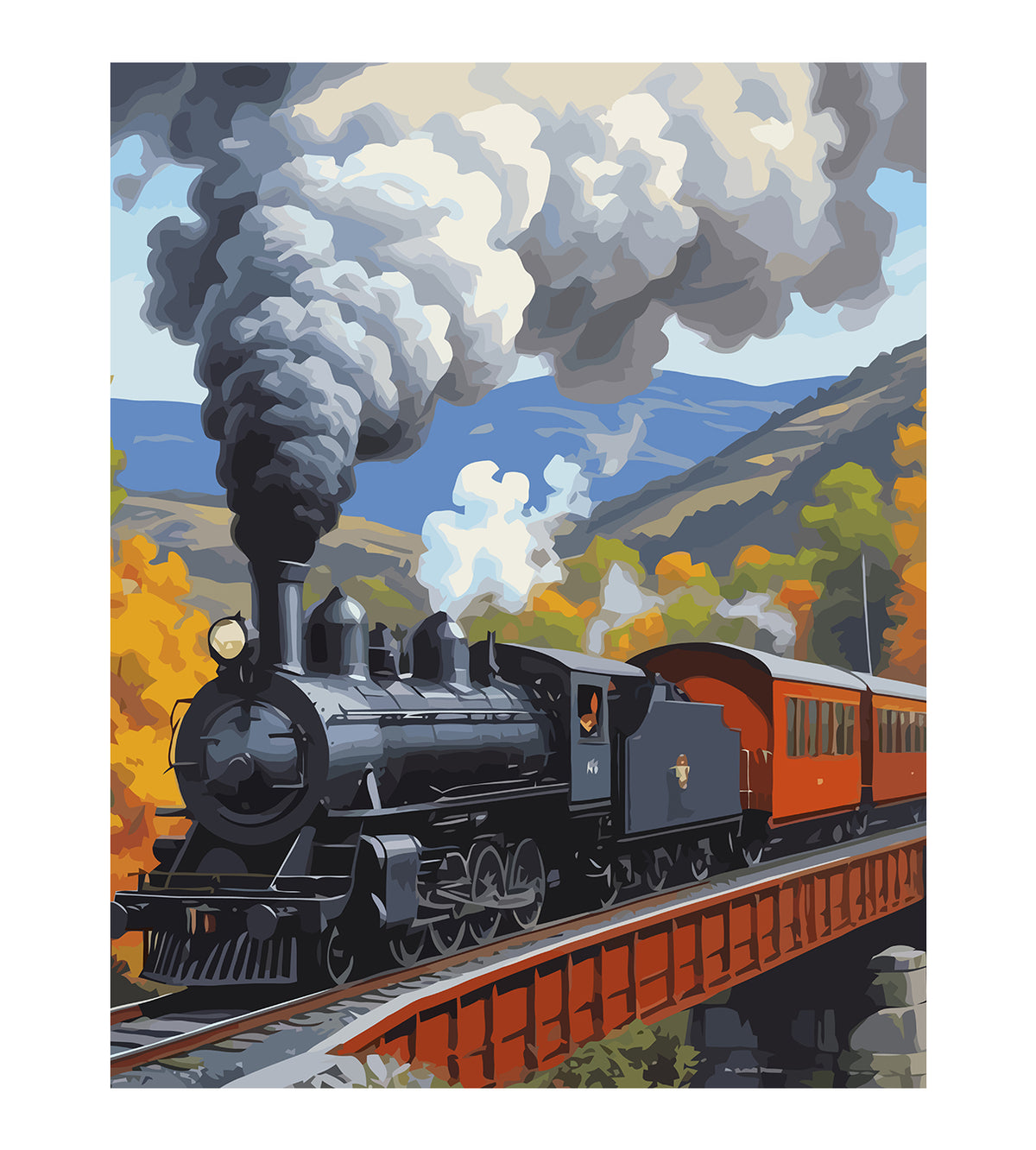 Pictura pe Numere – Tren cu Aburi 6120