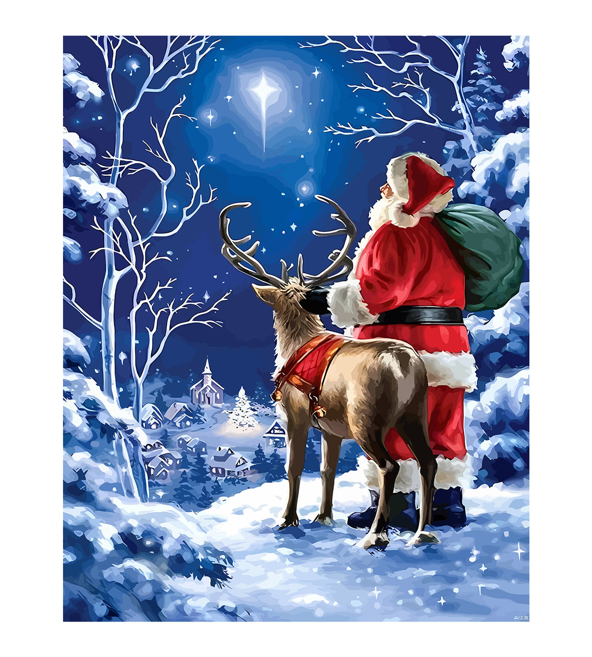 Pictura pe Numere – Rudolf si Mos Craciun 6124