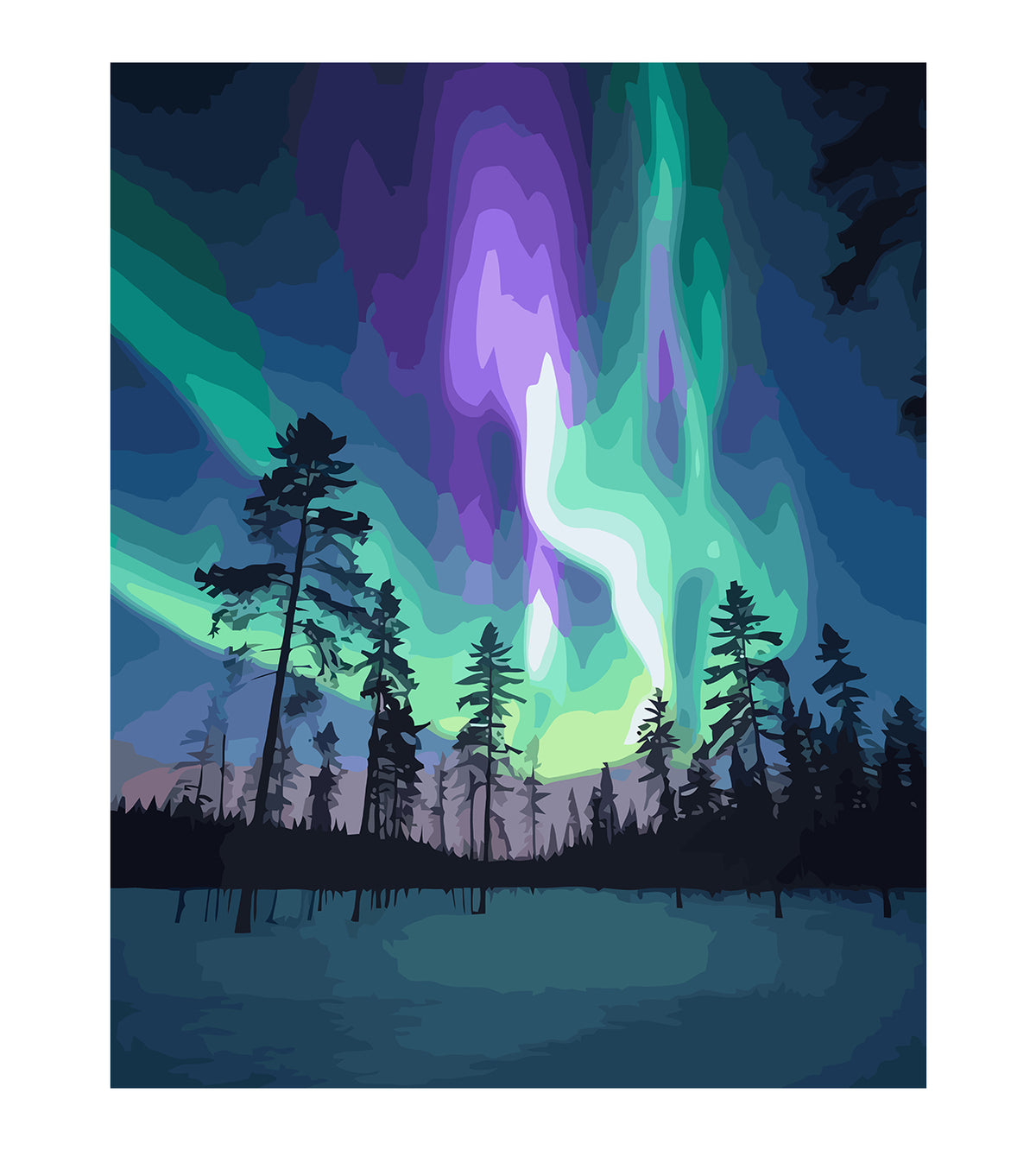 Pictura pe Numere – Aurora Boreala 6138