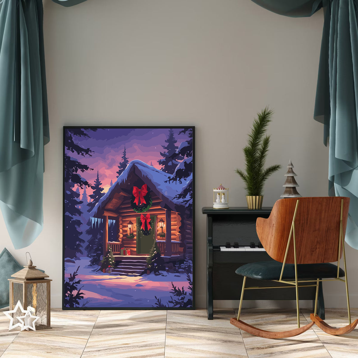 Pictura pe Numere – Casuta Decorata De Sarbatori 6157