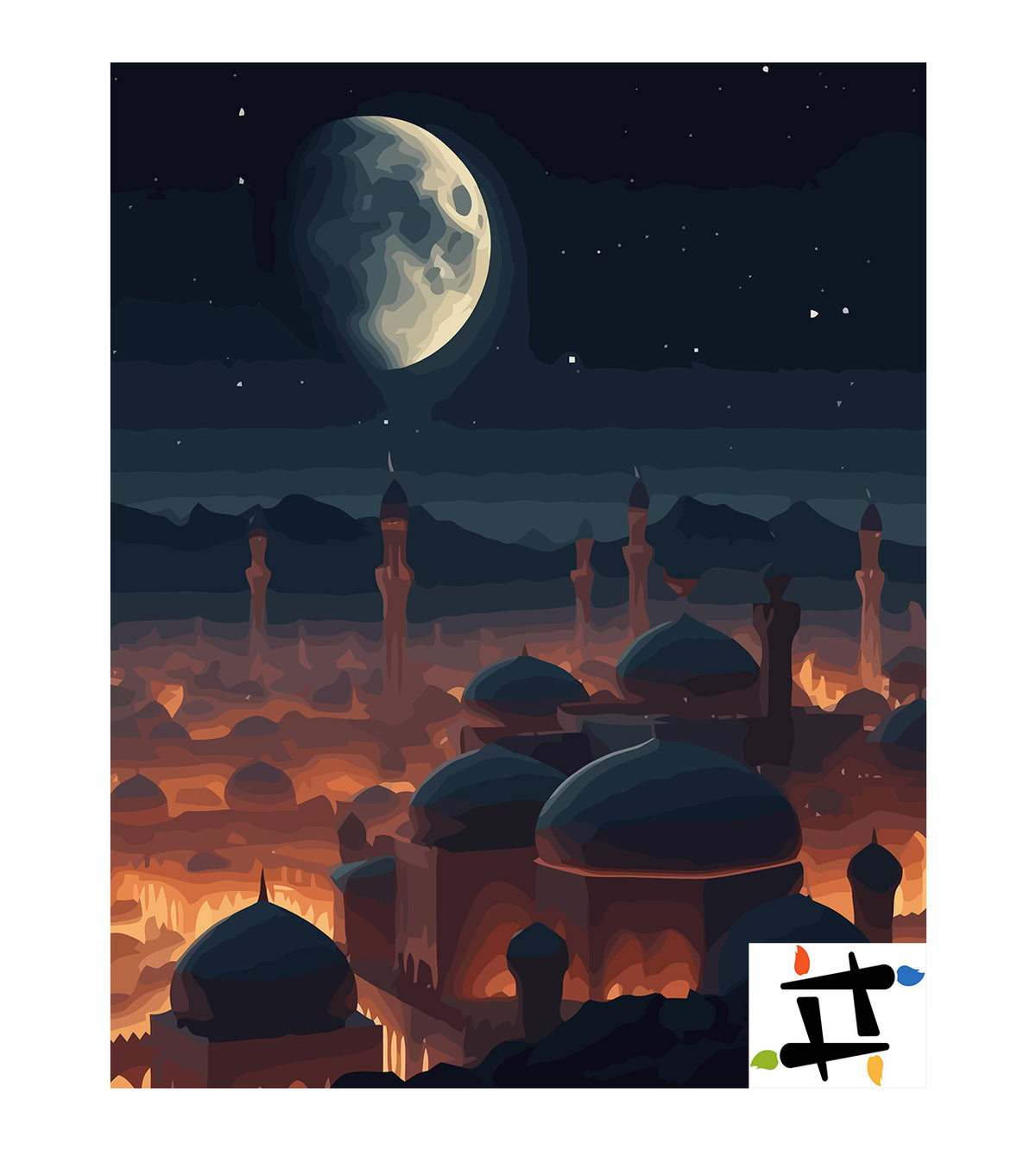 Pictura pe Numere – Oras Cu Moschee 6239