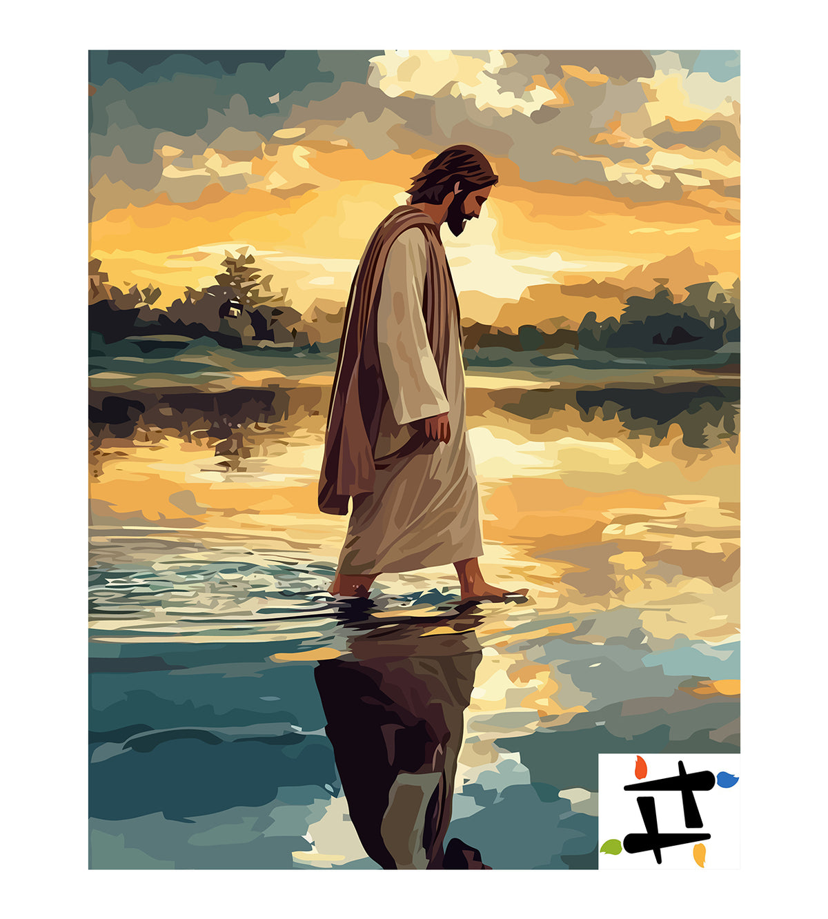 Pictura pe Numere – Isus Hristos Mergand Pe Apa 6267
