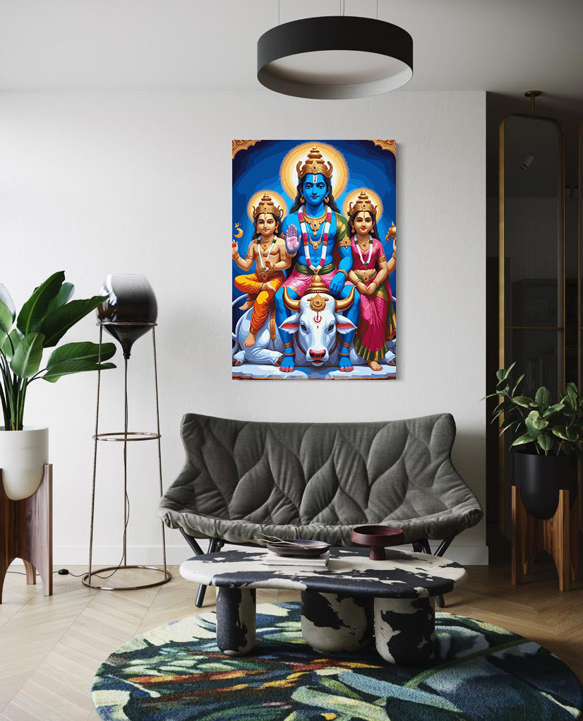 Pictura pe Numere – Familia Lui Shiva Pe Nandi 6322