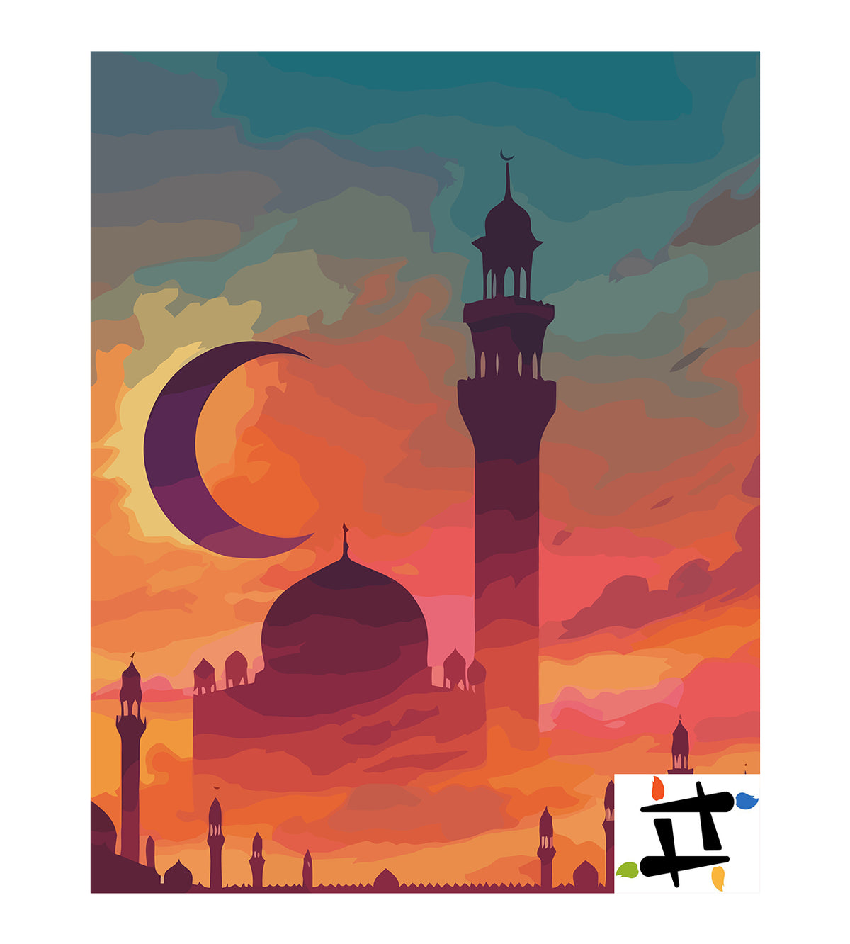 Pictura pe Numere – Moschee La Apus 6324