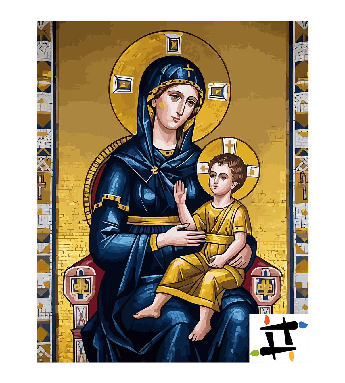 Pictura pe Numere – Fecioara Maria Cu Pruncul Iisus 6371