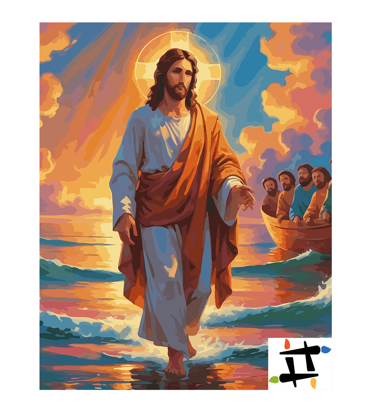 Pictura pe Numere – Iisus Mergand Pe Apa 6395