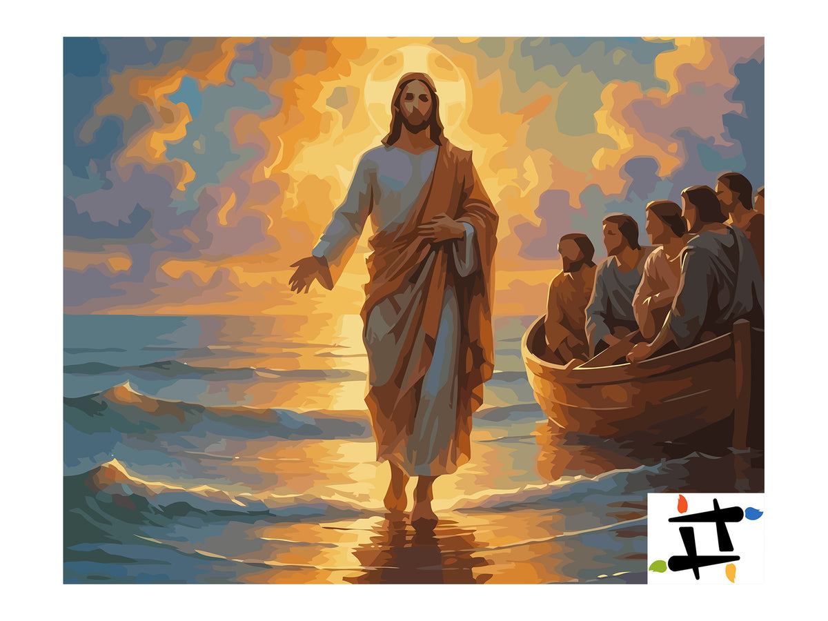Pictura pe Numere – Iisus Mergand Pe Apa 6402