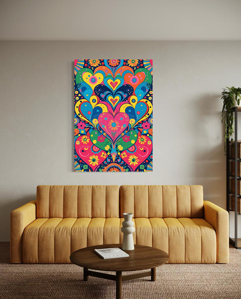 Pictura pe Numere – Inimi Multicolore 6463