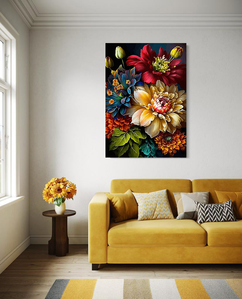 Pictura pe Numere Floricele Multicolore 6478