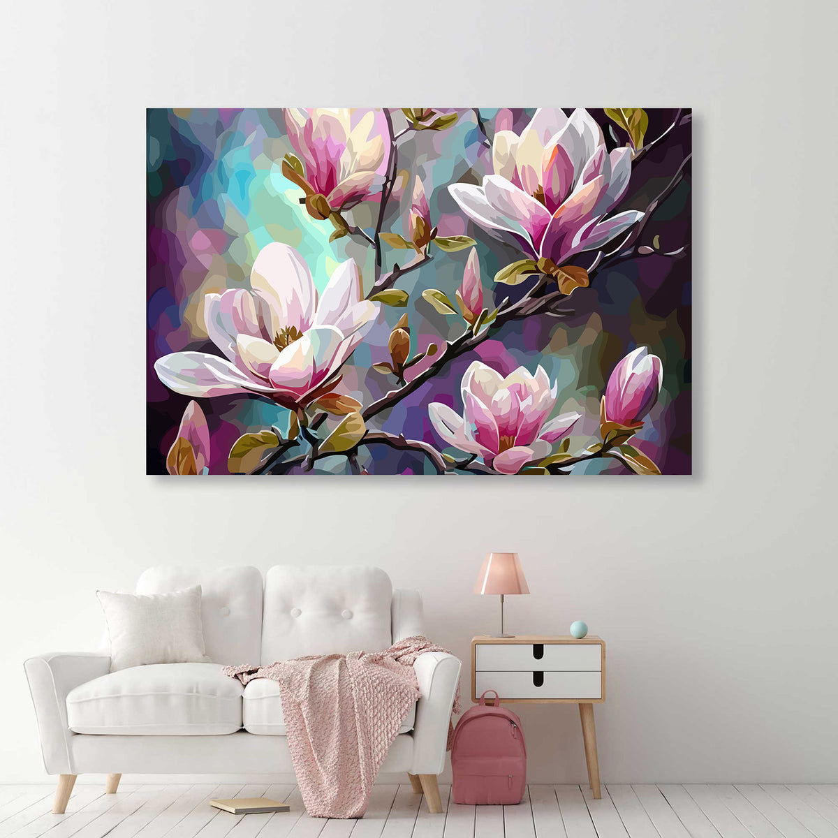 Pictura pe Numere Magnolie Roz 6490