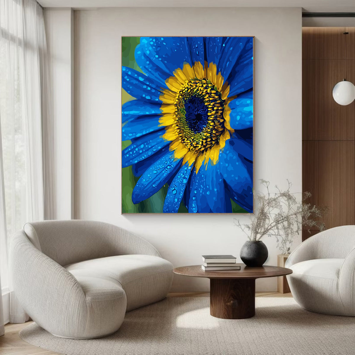 Pictura pe Numere Floarea Albastra 6495