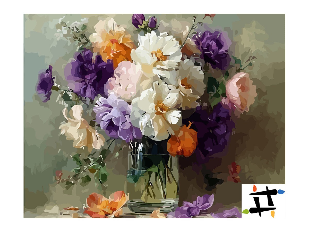 Pictura pe Numere Buchet de Flori 6510