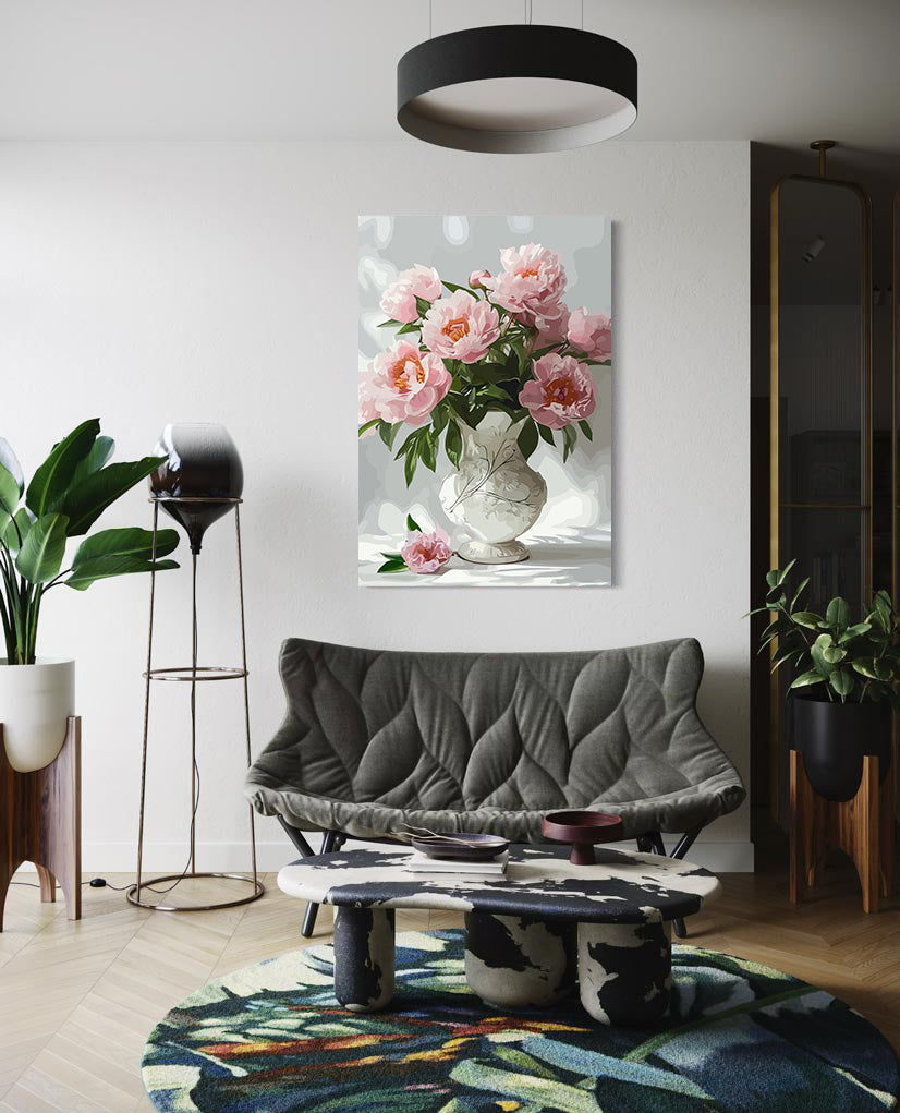 Pictura pe Numere – Bujori in Portelan 6546