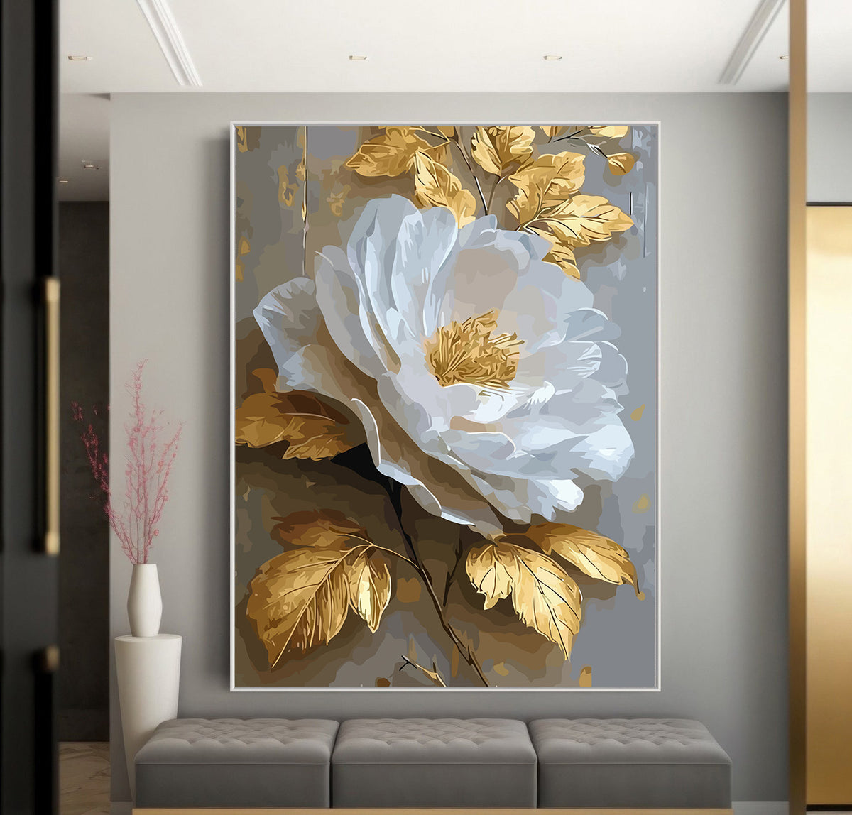 Pictura pe Numere – Eleganta in Gri si Aur 6564