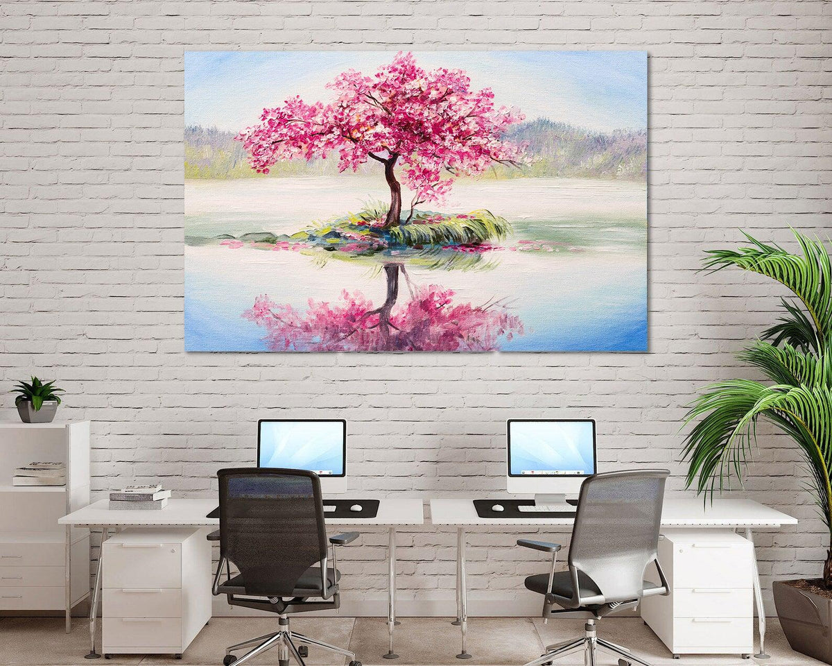 Canvas Painting - Tree with Pink Flowers