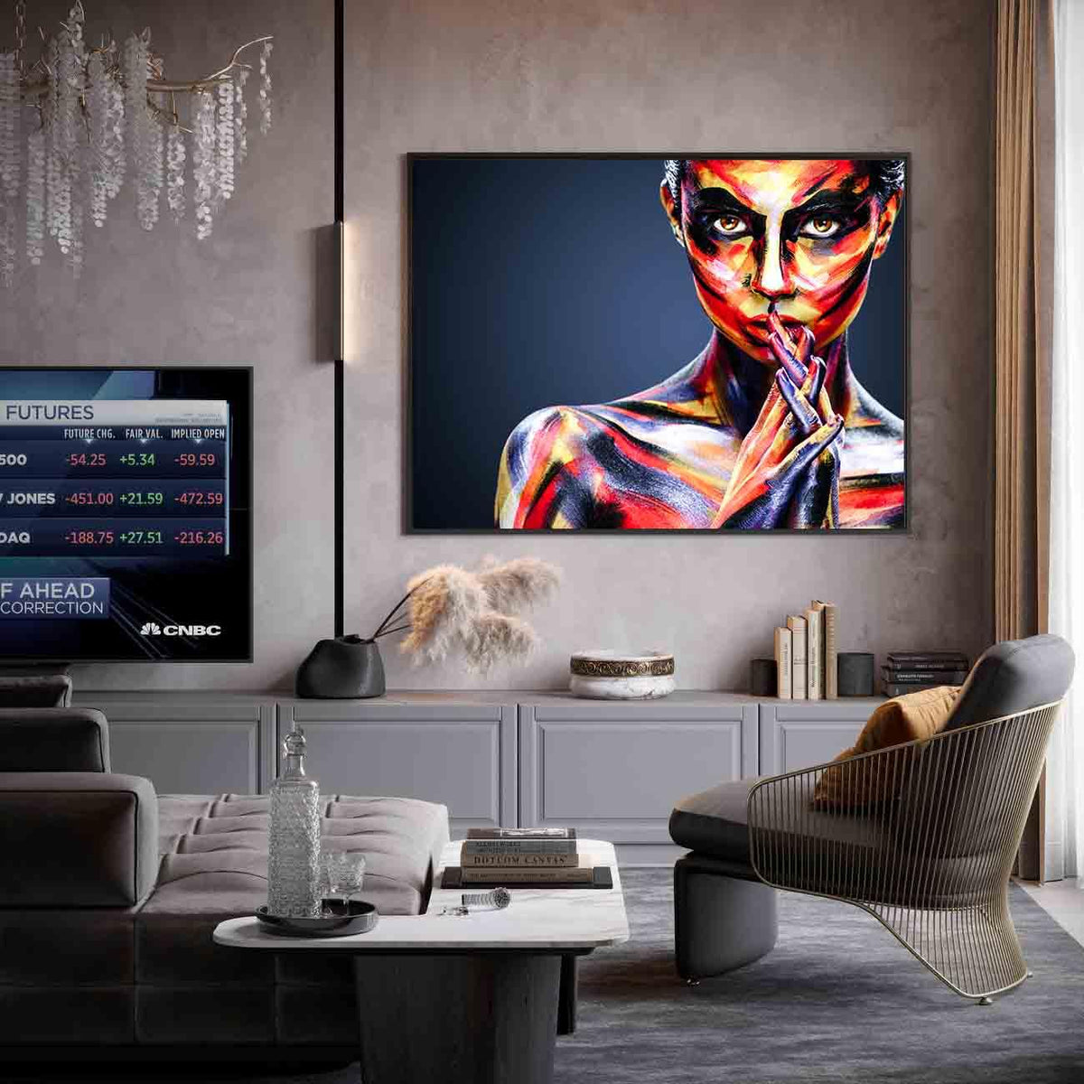 Tablou Canvas - Fata colorata abstract