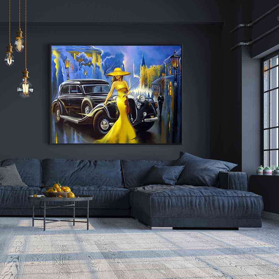 Canvas Painting - Girl in Yellow Dress